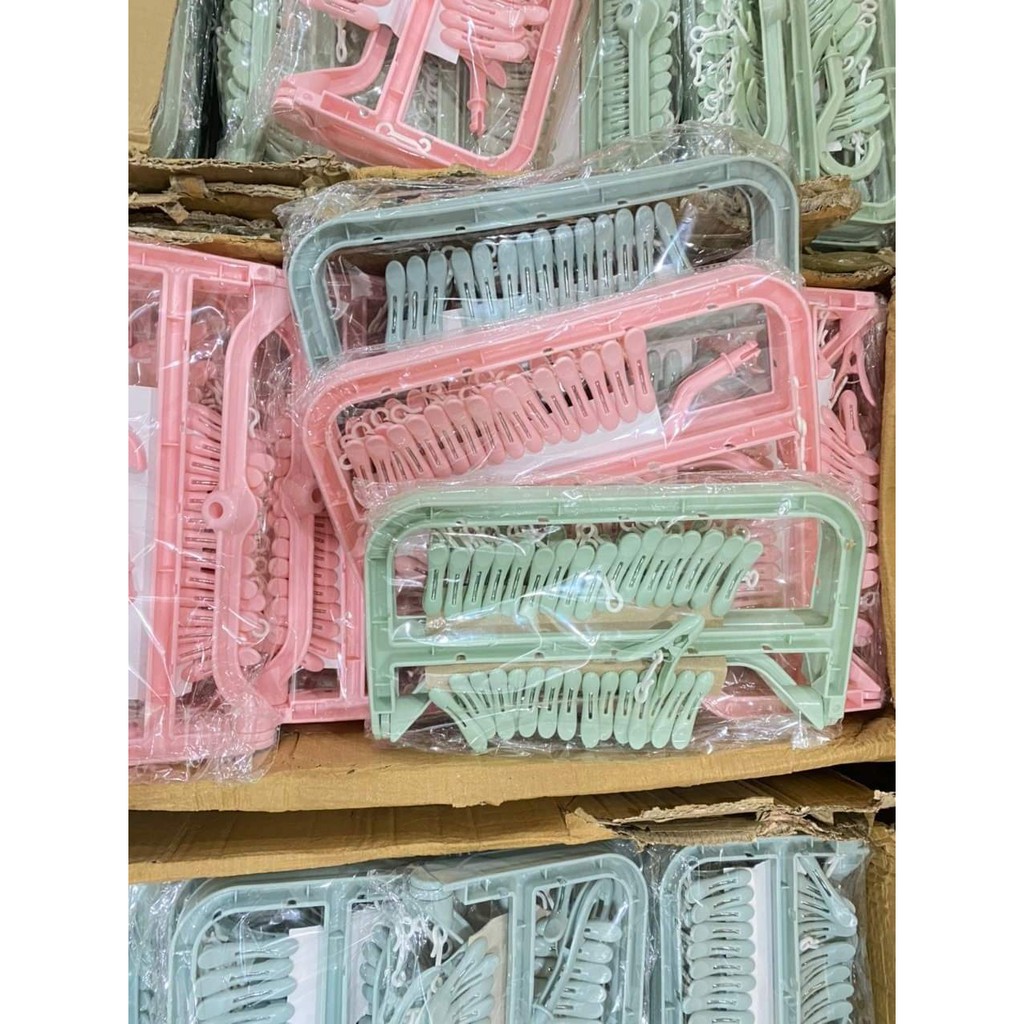 [ loại 1 ] Móc treo Gấp Gọn , đa năng kèm 32 kẹp phơi đồ tiện lợi tiết kiệm không gian nhà bạn