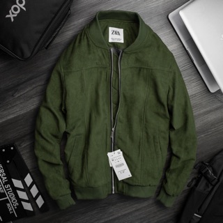 RẺ VÔ ĐỊCH :ÁO KHOÁC BOMBER ZARA CAO CẤP DA LỘN CỰC ĐẲNG CẤP LÊN KỆ PHỤC VỤ AE