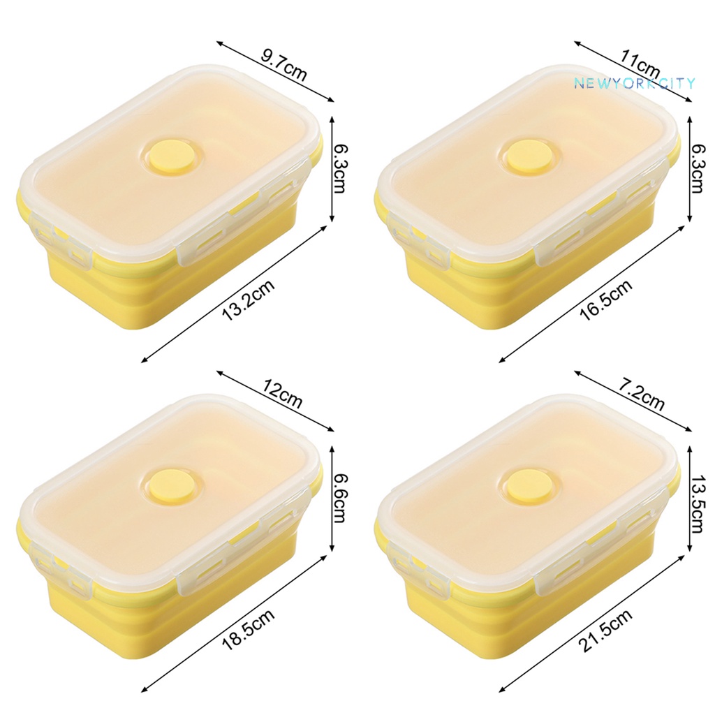 Hộp Đựng Cơm Trưa NYC Bằng Silicone Cấp Thực Phẩm Xếp Gọn Sức Chứa Lớn