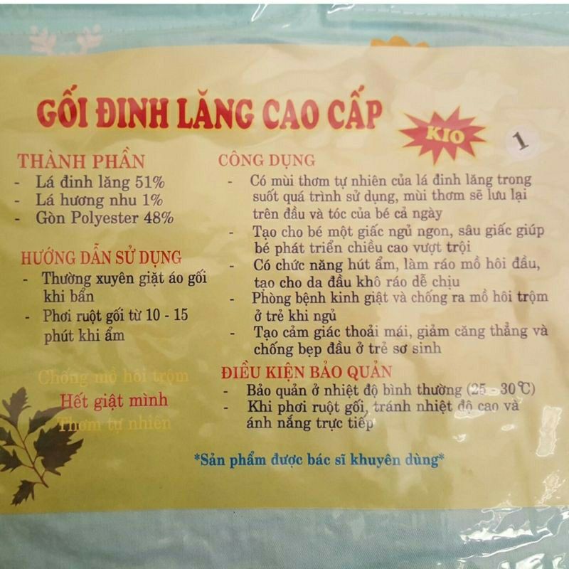 Gối đinh lăng cao cấp cho Bé