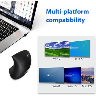 Vertical Mouse, Ergonomic Mouse Wireless, Computer Mouse with 2.4G Portable Slim Optical Cordless Mouse Silent for Laptop Optical Mouse with 6 Buttons for Laptop, MacBook
