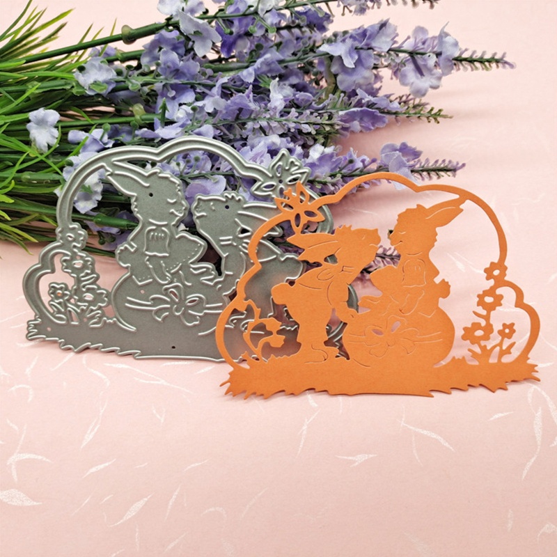 Khuôn Cắt Giấy Kim Loại Hình Thỏ Phục Sinh Xinh Xắn