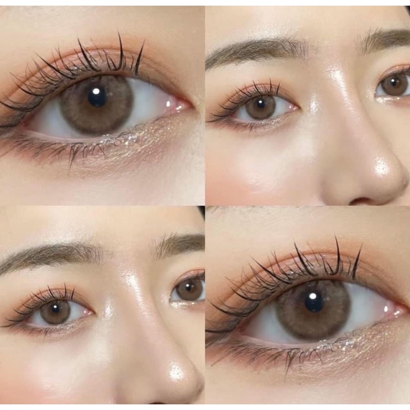 Kính Áp Tròng Brown , Xám Tây Siêu Hot Douyin Đủ Kích thước 0 Độ Cận