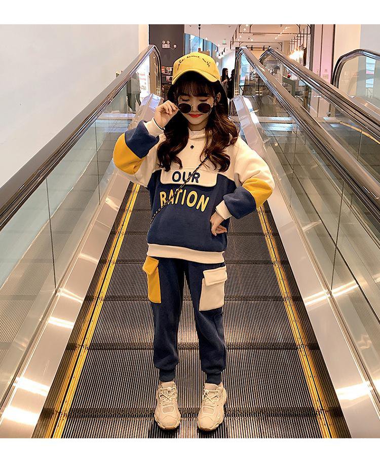 New Korean Style Childrens Matching Girls Red Sports Fashion Female Two Piece Children's Clothing