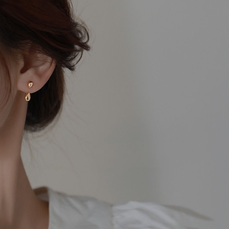 Hoa tai bạc S925 - Bông tai nữ bạc Ý hình giọt nước đeo 2 kiểu dễ thương, cá tính ZAZA accessories