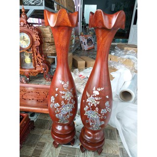 Cặp lộc bình gỗ Hương 60cm