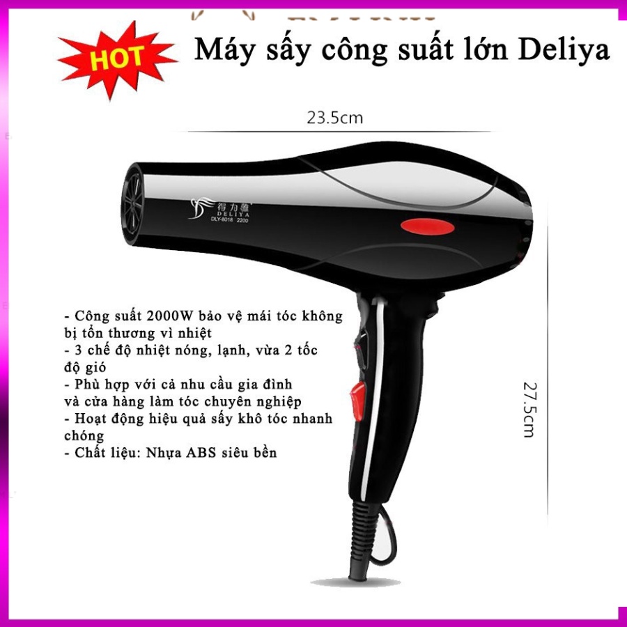 Máy Sấy Tóc Tạo Kiểu Công Suất Lớn 2200W Tặng Kèm Bộ Phụ Kiện 1 Hoặc 5 Chi Tiết Tùy Phân Loại Máy Sấy