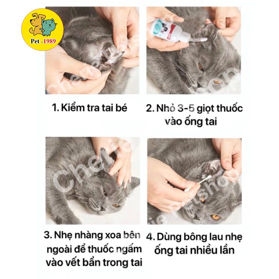 [Mã 159FMCGSALE giảm 8% đơn 500K] 🐶 Dung dịch vệ sinh tai TRIXIE Ear Care 👂Ohrenpflege 50ml cho thú cưng🐶