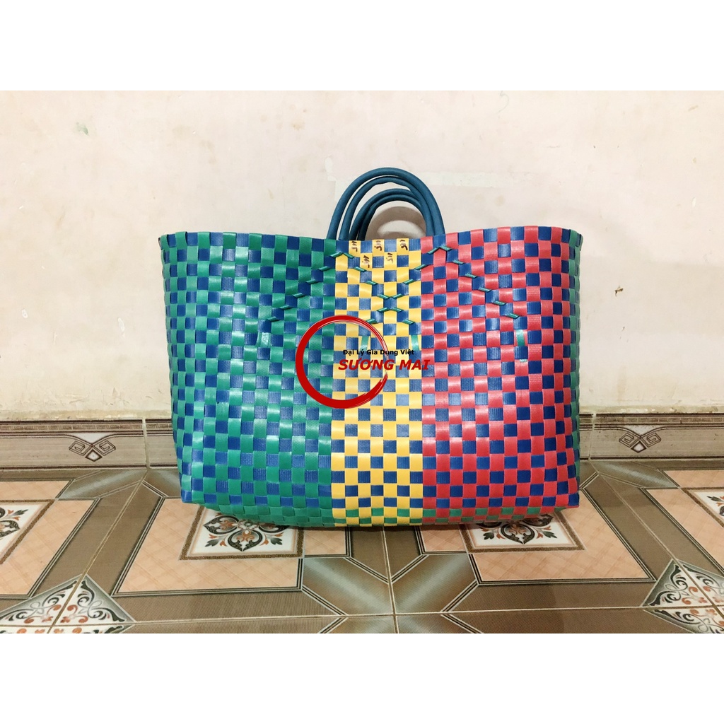 [Giá Sỉ] Giỏ Làn Đan Dây Nhựa Tốt, Giỏ Đựng Đồ Thủ Công Đủ kích cỡ GĐ+