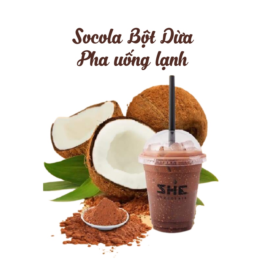 [Hương vị độc đáo] Bột Socola Dừa lạnh Coco Choco - Hộp 150g - SHE Chocolate. Hương vị thơm ngon. Bổ sung năng lượng