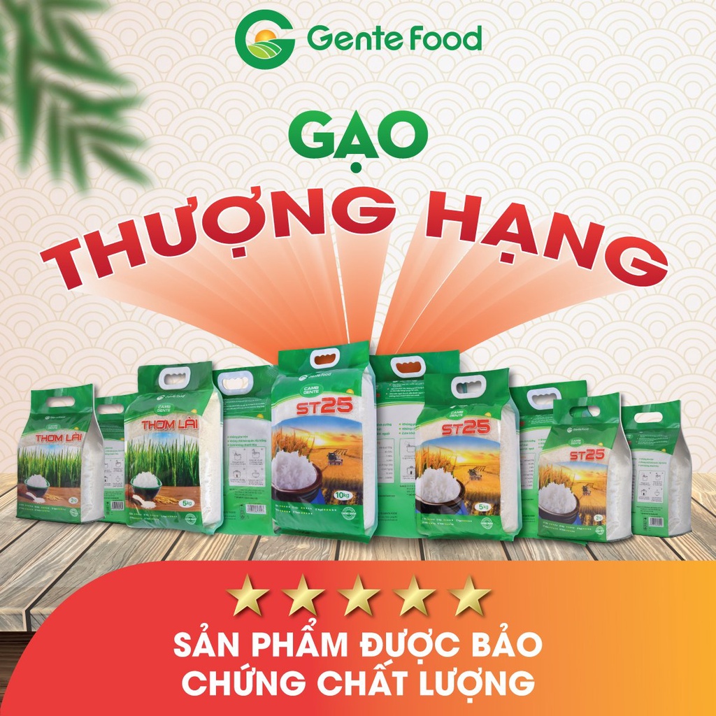 Gạo ngon ST25 Gente Food Túi 10kg