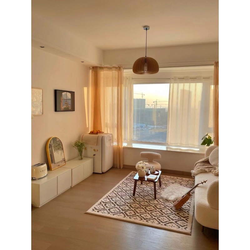 Thảm Trải Sàn Phòng Khách Dày Dặn Phong Cách Retro Pháp