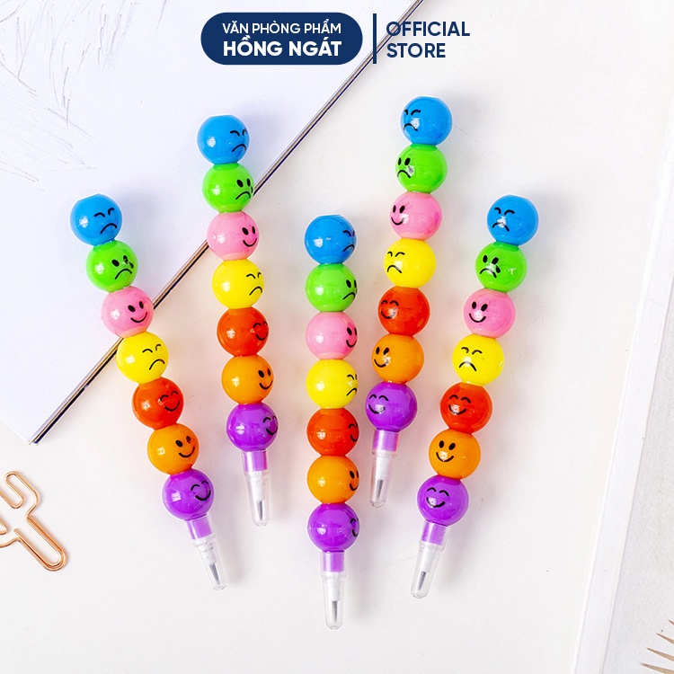 Bút chì khúc hình mặt cảm xúc cute dễ thương cho bé, đồ dùng học tập văn phòng phẩm làm quà tặng học sinh B36