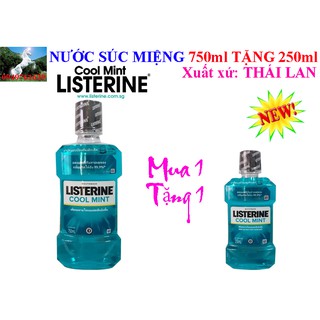 Nước súc miệng Listerine chai 750ml tặng 250ml