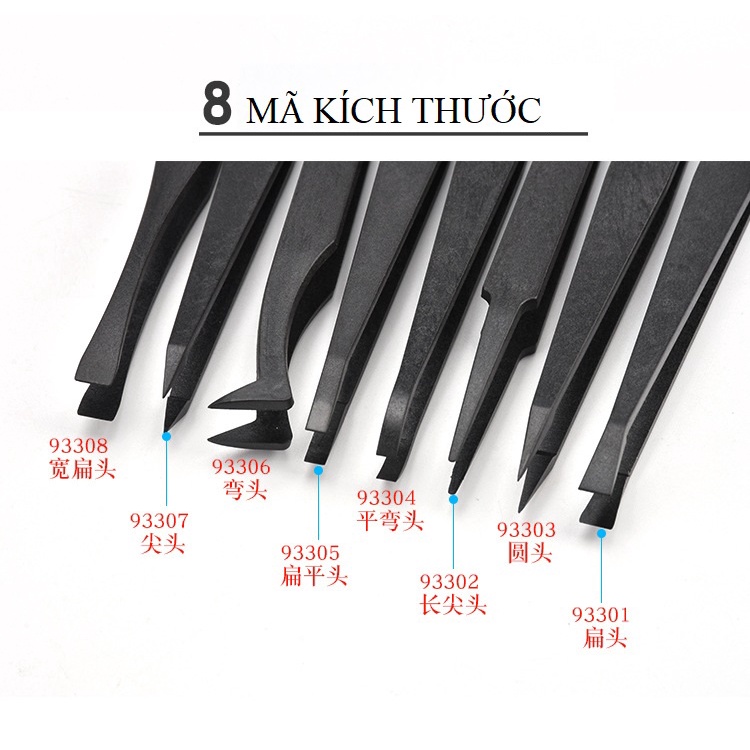 Nhíp nhựa chống tĩnh điện 93301,93302,93303,93304,93305,93306,93307,93308 kẹp, gắp kinh kiện phòng sạch