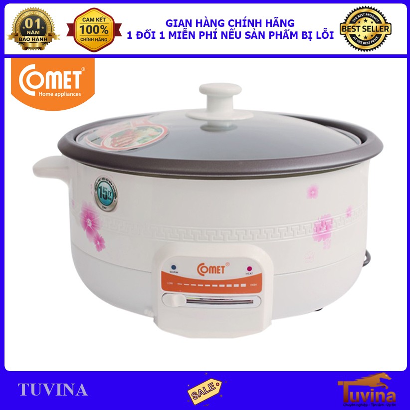 [Mã 159ELSALE hoàn 7% đơn 300K] Nồi Lẩu Điện Comet CM7731 3.5 Lít - Hàng Chính Hãng (Bảo Hành 12 Tháng)