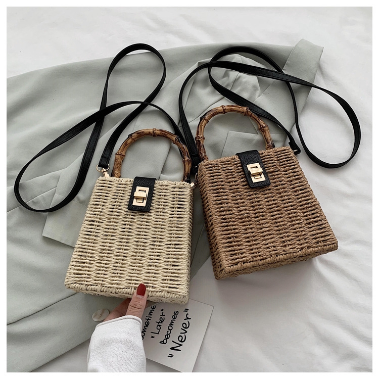 Túi Đeo Chéo JASMIN NOIR Bằng Rơm Phong Cách Cổ Điển Đơn Giản Cho Nữ
