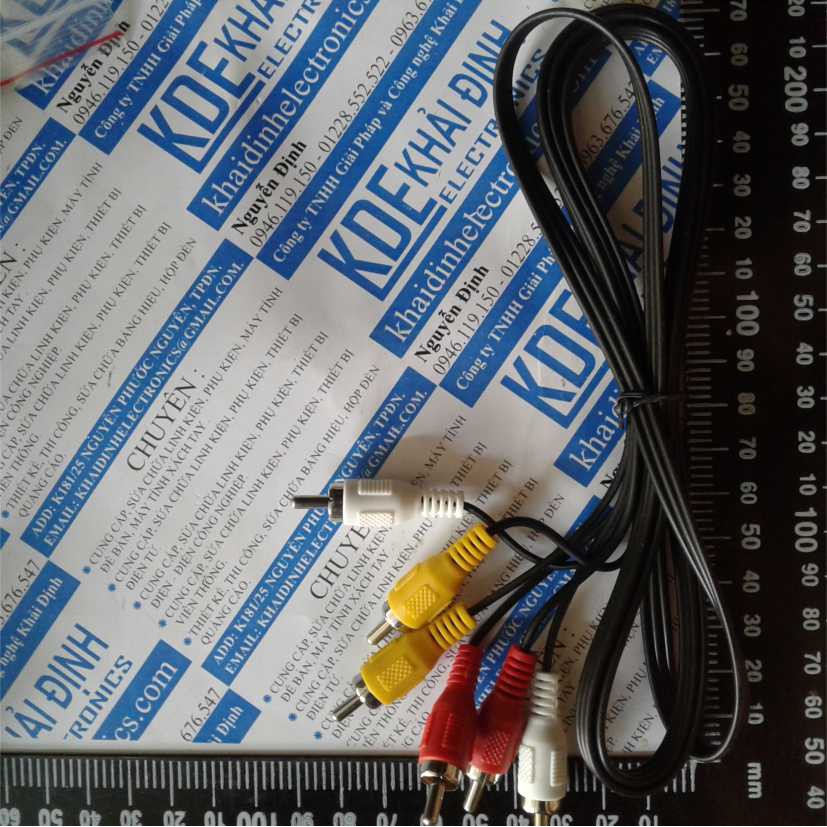 DÂY CÁP AV 3 DÂY, CỔNG COMPOSITE ĐẦU BÔNG SEN 1.5M KDE0272
