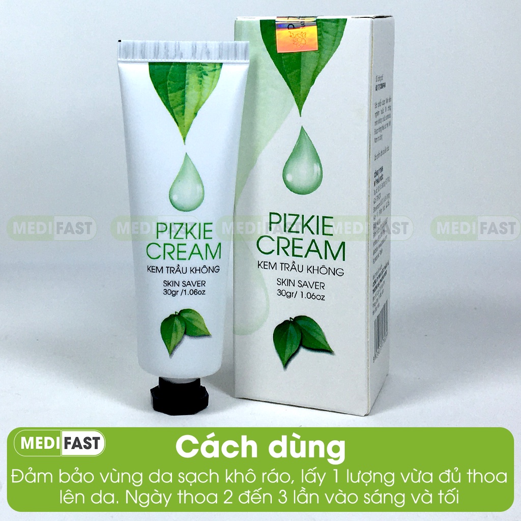 Kem trầu không Pizkie Cream - Làm mềm da, dịu da, rôm sảy, côn trùng, muỗi đốt - an toàn cho bé và gia đình - Tuýp 30g