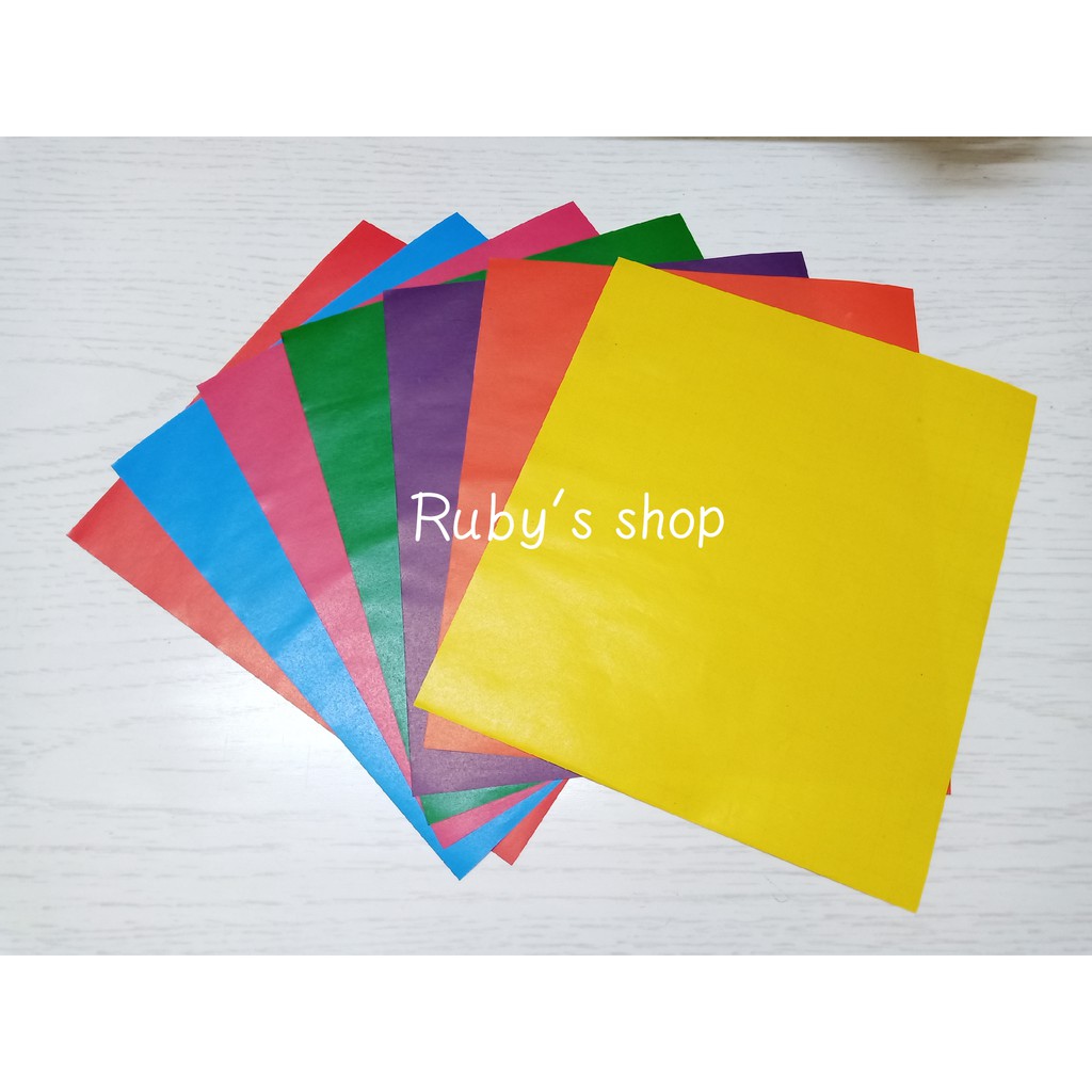 1 xấp giấy thủ công 7 màu không keo khổ lớn