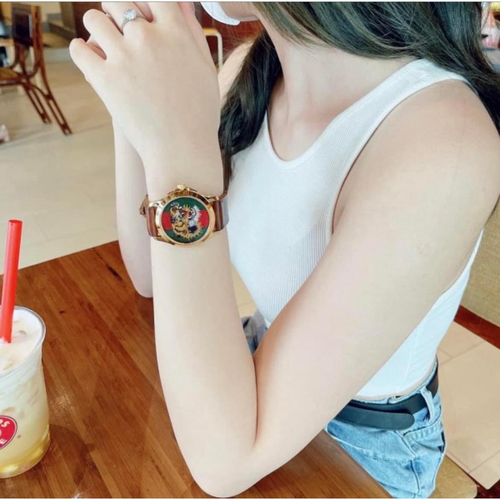 Đồng hồ nữ chính hãng Gucci G-Timeless-Máy pin-Kính cứng