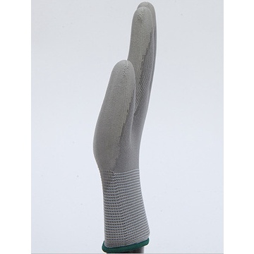 Gang tay phủ ngón PU màu xám bảo hộ lao động, phòng sạch tăng độ bám ma sát