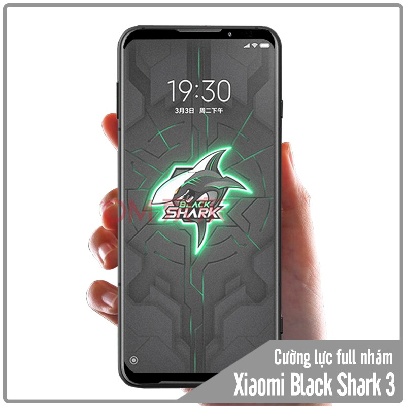 Kính cường lực nhám cho Black Shark 3 chống vân tay Full viền Đen