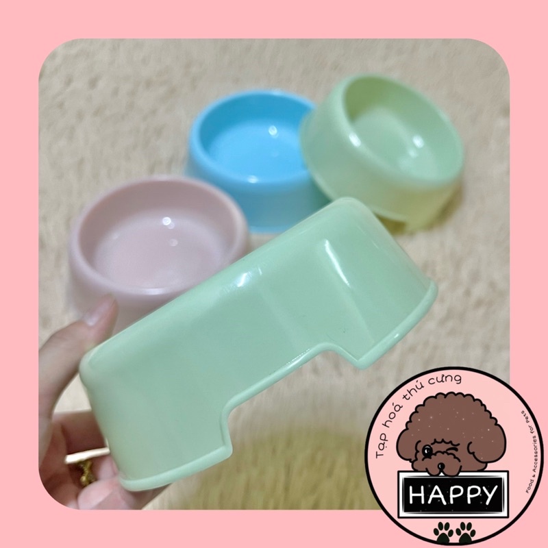 HOẢ TỐC | Bát ăn đơn mini cho chó mèo giá rẻ / Chén đựng thức ăn nhựa tròn cho thú cưng 14cm - Tạp Hoá Thú Cưng Happy