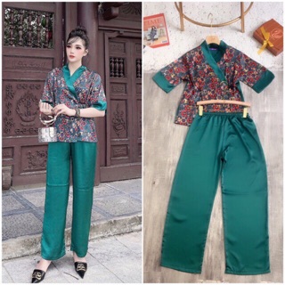 Bộ đồ phật tử đi chùa lụa satin cao cấp