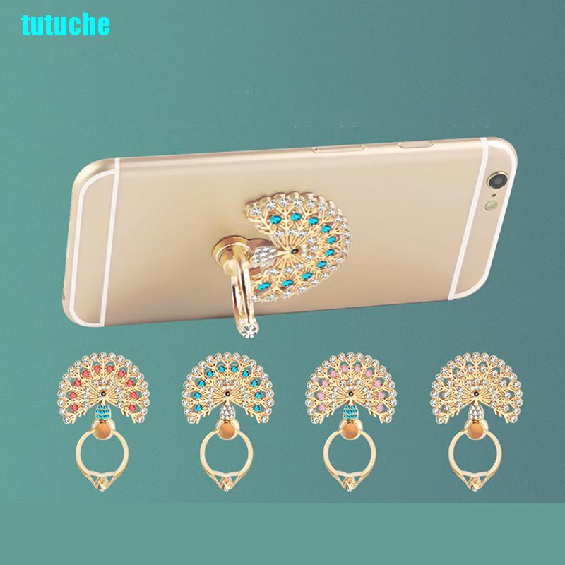 tutu 360 Degree peacock Finger Ring Mobile Phone Smartphone Stand Holder For Phone