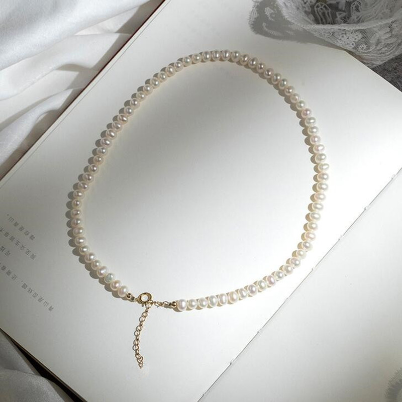 Vòng cổ choker đính ngọc trai nhân tạo phong cách Hàn Quốc