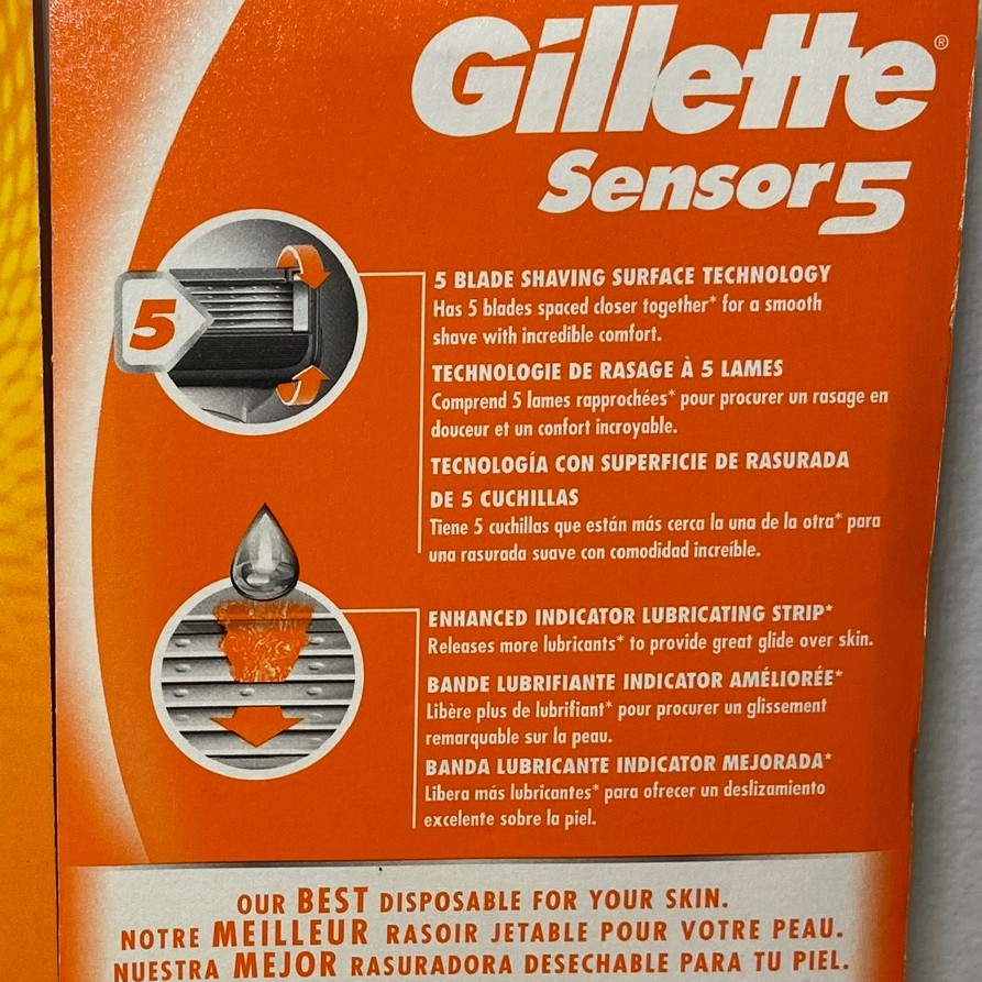 Bộ 2 dao cạo râu Gillette Sensor 5 Men's hàng xách tay USA