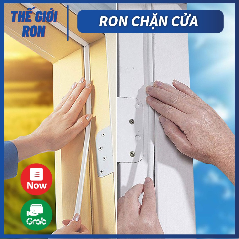 Ron Cao Su Chặn Khe Cửa, Miếng Chặn Dán Khung Cửa 2 Mét Loại 2 4 6mm