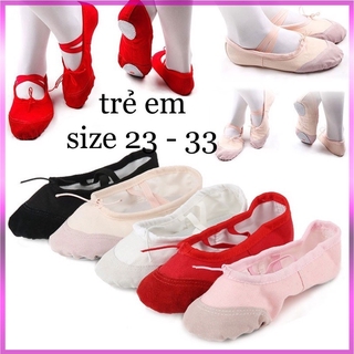 Giày Múa Vải, Giày Múa Balle Nhập Khẩu Cho Trẻ Em (size 23-33) - RAY SPORTS
