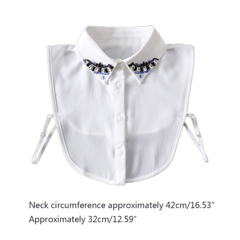 Cổ Áo Sơ Mi Đính Hạt Pha Lê Giả Nhiều Màu Phong Cách Retro Dành Cho Nữ