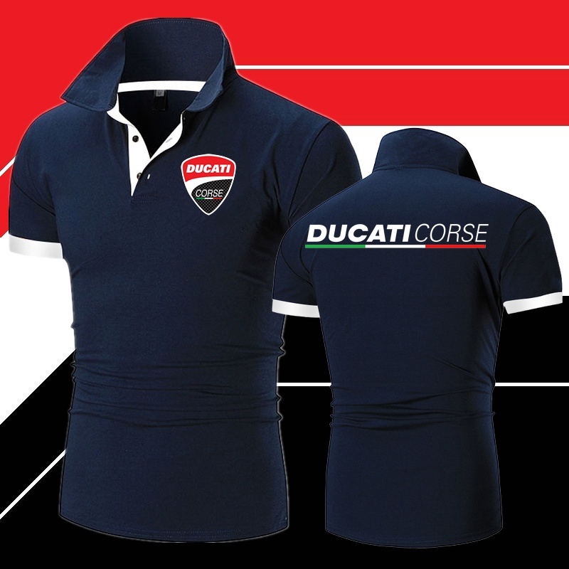 Áo Thun POLO Dáng Ôm In Logo Ducati Corese Thời Trang Mùa Hè Chất Lượng Cao Cho Nam
