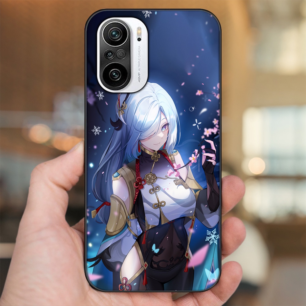 Ốp lưng Xiaomi K40 viền đen in hình Shenhe Genshin Impact