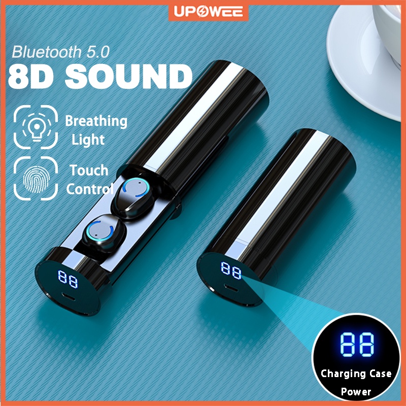 Tai Nghe Bluetooth Không Dây Tws 5.0 Cao Cấp Chống Thấm Nước Kèm Micro Tiện Dụng