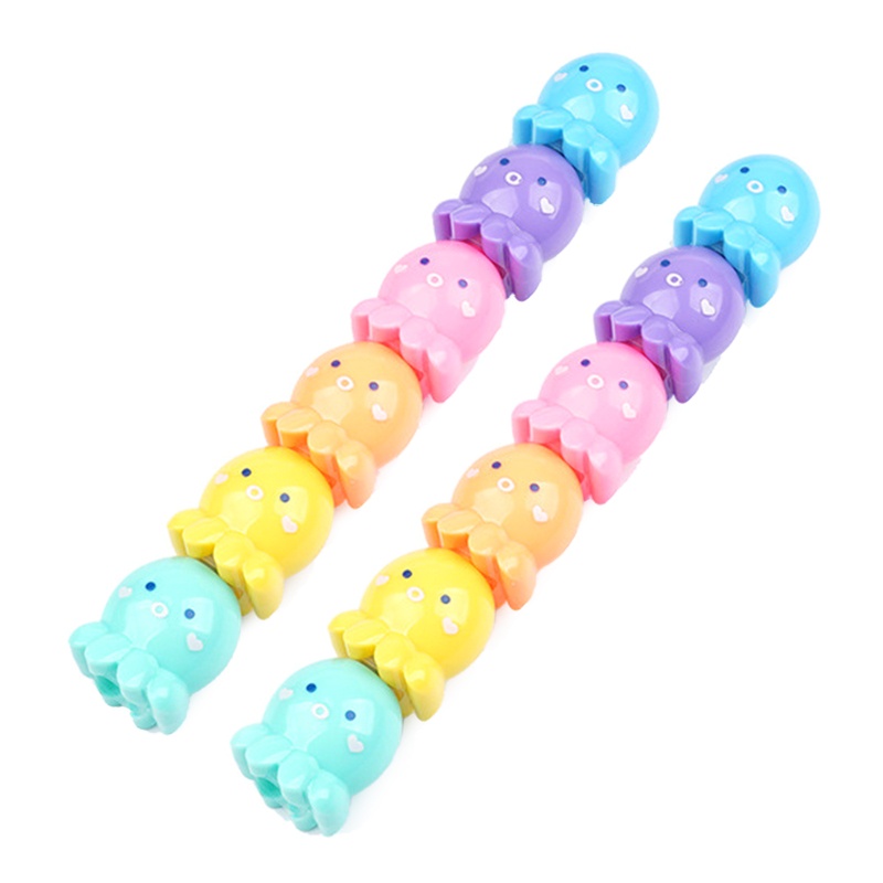 ✿ Bút Dạ Quang Mini Hình Bạch Tuộc Với 5 Màu Dùng Cho Học Sinh