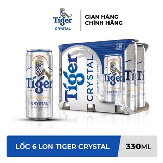 Q8 hỏa tốc lốc 6 lon bia tiger crystal 330ml/lon