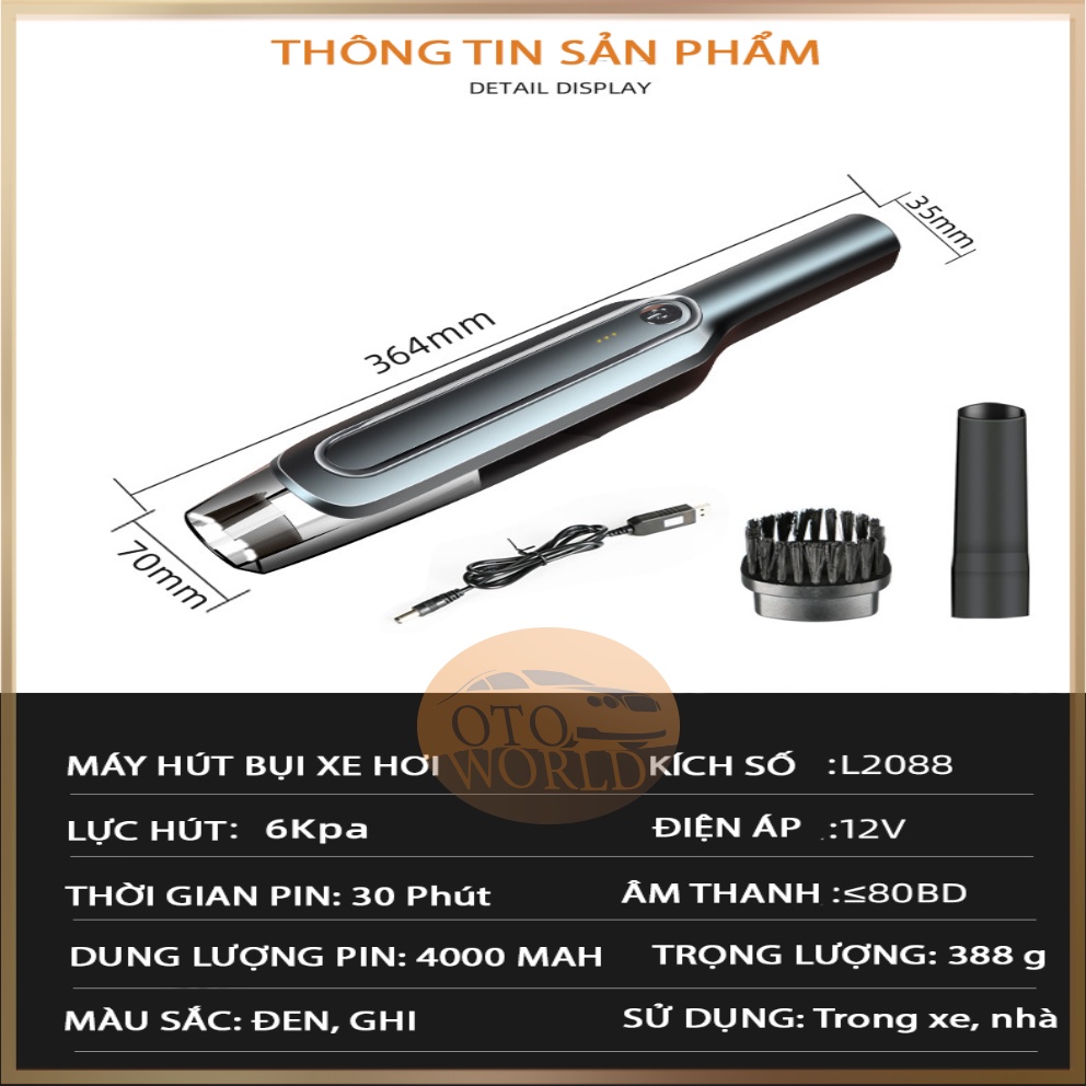 MÁY HÚT BỤI CẦM TAY SANG TRỌNG - GỌN NHẸ - HIỆU SUẤT CAO. HÚT BỤI MỌI KHE HẸP TRONG Ô TÔ, TRONG NHÀ