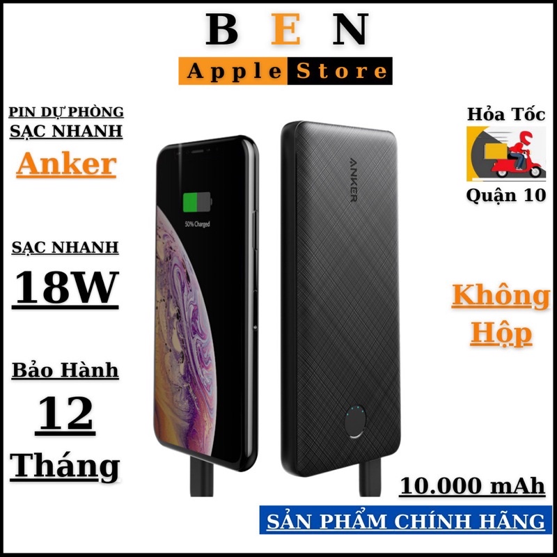 Sạc Dự Phòng Anker PowerCore Slim 10000 PD - A1231 Bảo Hành 18T Xách Tay Không Hộp