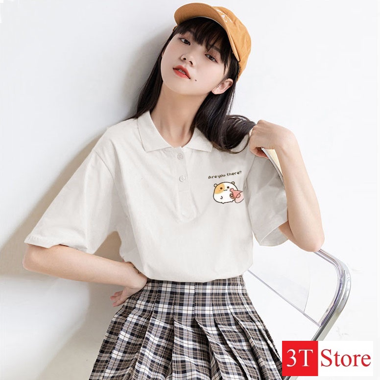 Áo Polo Nữ Freesize Form Rộng. Cotton Thấm Hút Mồ Hôi | BigBuy360 - bigbuy360.vn