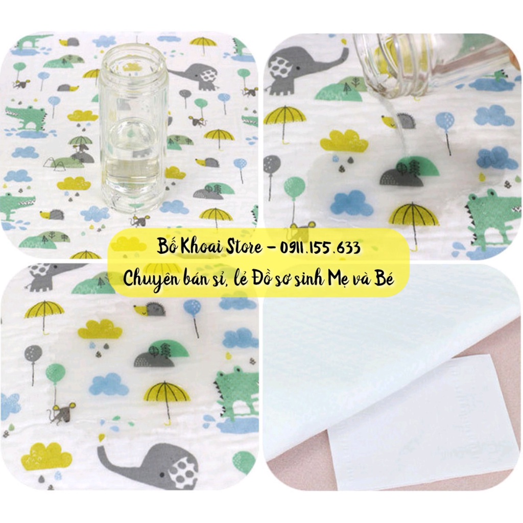Tấm lót chống thấm Organic 6 lớp - Tấm lót thay bỉm 50*70cm - Bố Khoai Store
