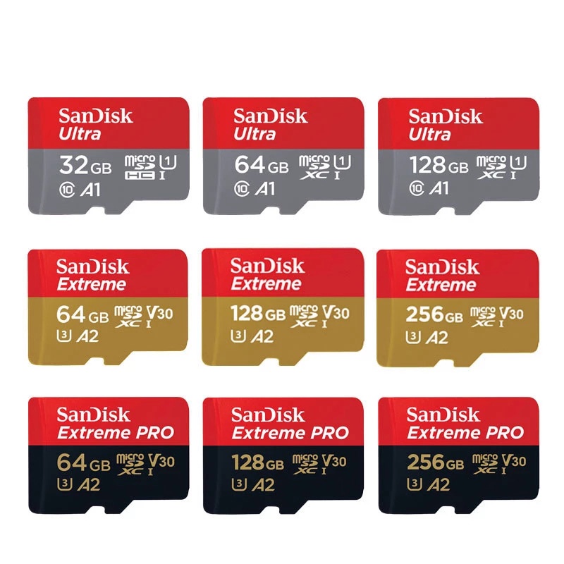 Thẻ Nhớ Sandisk 128GB Micro SD 256GB 16GB 64GB 32GB TF Cho Điện Thoại