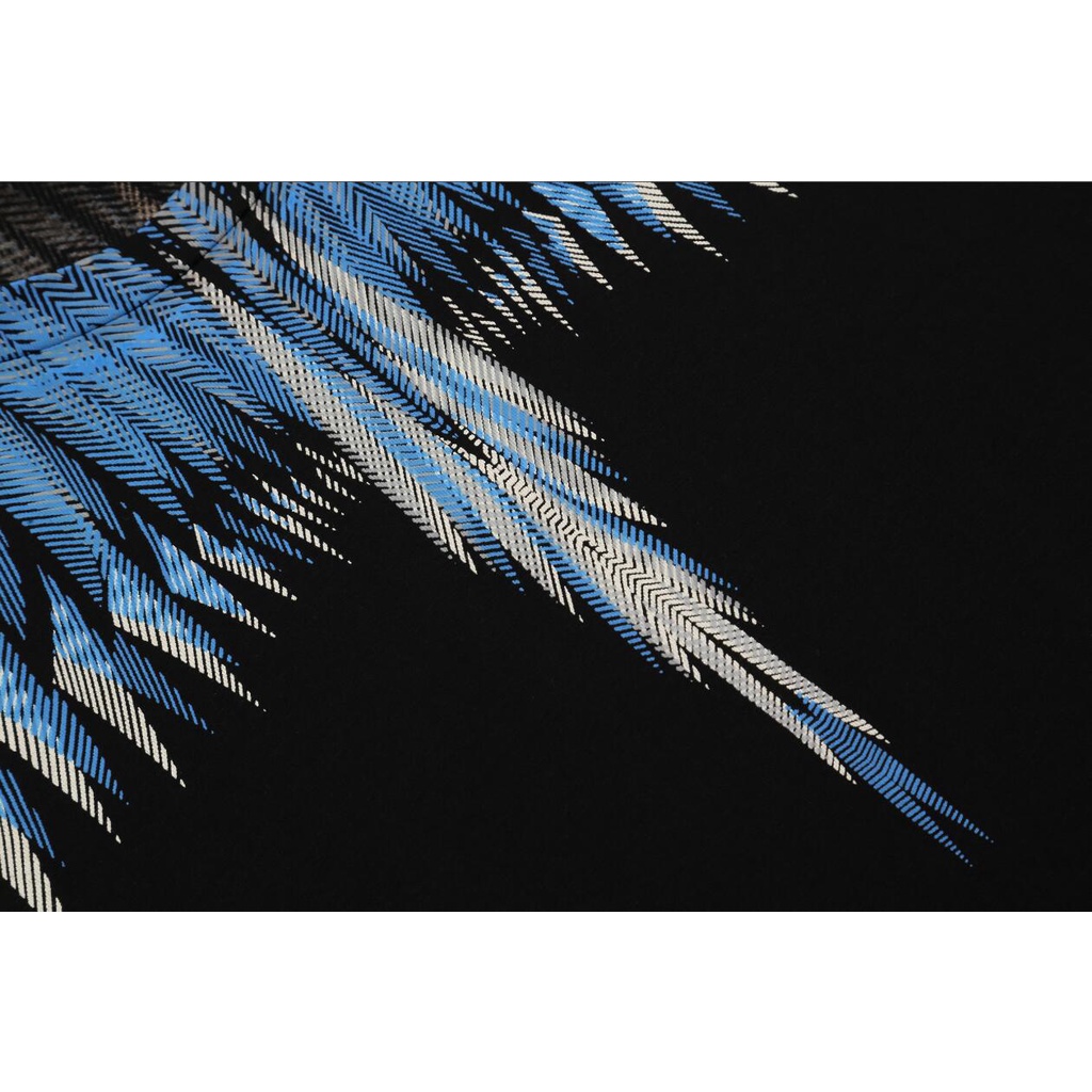 Áo Thun Đen Tay Ngắn In Hình Đôi Cánh Cá Tính Hợp Thời Trang