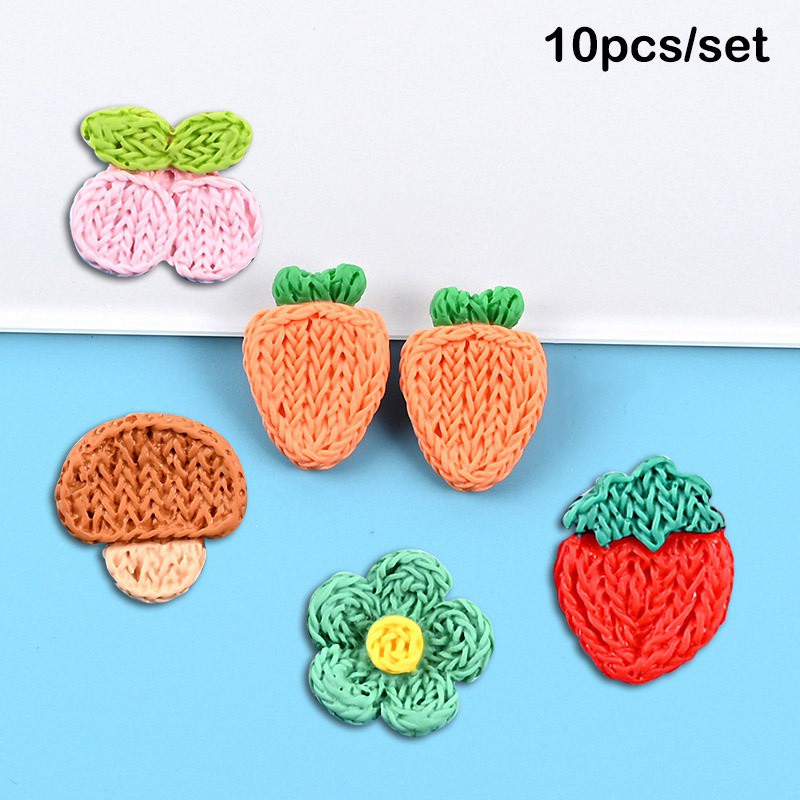 Set 10 Phụ Kiện Trang Trí Túi Xách Hình Trái Cây Xinh Xắn