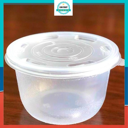 Sét 10 bát nhựa trắng trong 1000ml  đựng thực phẩm, bát nhựa 1 lần LINHMART