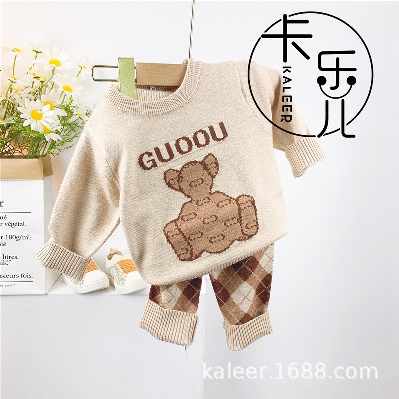 Bộ Len Gấu Cho Bé Trai , Bé Gái size 66-90, Quần Áo Trẻ Em Sơ Sinh
