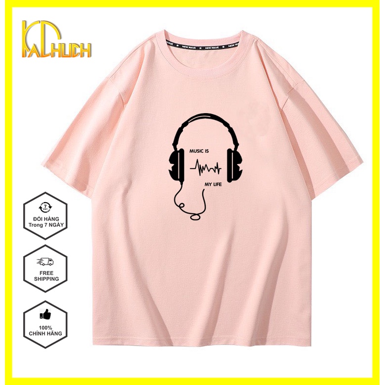ÁO THUN NAM NỮ UNISEX FORM RỘNG IN MUSIC IS MY LIFE (NHIỀU MÀU)